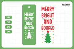 Christmas Bookmark Saying SVG For Book Lovers - Merry Booked Product Image 3