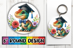 Luminous Keychain Round PNG, Dino Product Image 1