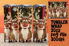 Christmas Tumbler Wrap 20oz Cartoon Sublimation Design Product Image 1