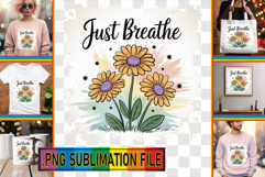 Cheerful PNG Sublimation Art, Flowers Quote Product Image 1
