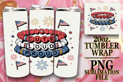 Vibrant Skies 20oz tumbler wrap, Patriotic Product Image 1