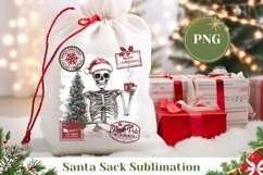 Christmas Skull Santa Sack, Creepy Christmas Gift Bag Design Product Image 1