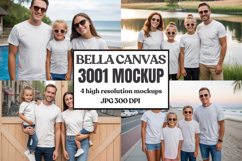 Bella Canvas 3001 Family Group Mockup | Matching T-Shirt Fla Product Image 1