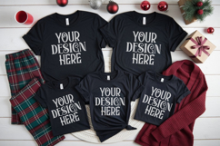 Christmas Family Matching Group Flat Lay T-Shirt Mockups Product Image 1