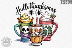 Hallothanksmas PNG, Hallothanksmas Coffee Sublimation Product Image 1