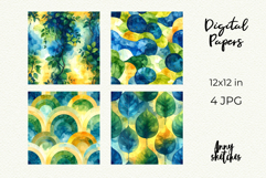 Terra Futura Digital Paper Watercolor Seamless Pattern Product Image 2