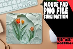 3D Flower in Hole Sublimation Mouse Pad PNG Product Image 1