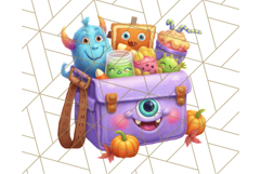 Halloween Costume Parade Clipart PNG with Monsters Clip Art Product Image 5
