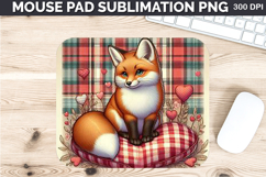 Watercolor Foxes Mouse Pad Sublimation - Valentines PNG Product Image 1