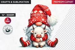 Christmas clipart, Gnome clipart,highland cow,Winter clipart Product Image 1