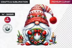 Christmas Gnome Clipart, christmas clipart, winter clipart Product Image 1