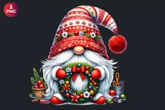 Christmas Gnome Clipart, christmas clipart, winter clipart Product Image 2