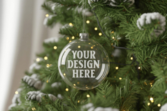 Christmas Acrylic Ornament Mockups | Round Clear Acrylic Orn Product Image 1