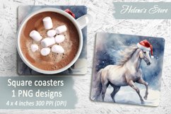 Christmas horse coaster|Square coaster sublimation| Bundle Product Image 10