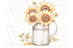 Rustic Sunflower Clipart, Soft Country Farmhouse Florals Png Product Image 5