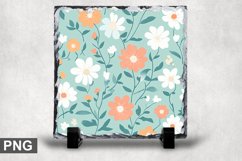 Pastel Flowers Square Sublimation Slate Design Product Image 1