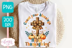 Happy Thanksgiving sublimation PNG, Christian shirt PNG Product Image 4