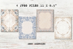 4 Porcelain Frame Junk Journal Page Rococo Ceramic Border Product Image 2