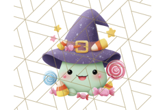 Kawaii Halloween Clipart Cute Kids and Candy Elements Png Product Image 5