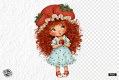 Summer Strawberry Girl Clipart Product Image 1
