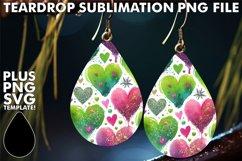 BRIGHT TEARDROP EARRINGS PNG, Heart Product Image 1