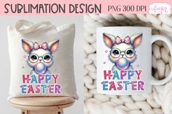 Happy Easter sublimation PNG, Cute Easter bunny bubble gum Product Image 5