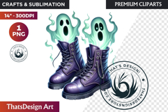 Halloween Character Boots - Spooky Gothic Clipart PNG Product Image 1