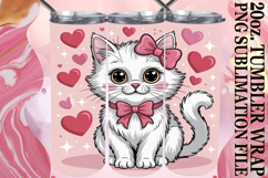Cozy Gifts 20oz tumbler wrap, Valentines Cat Product Image 1