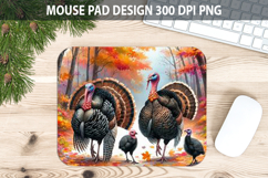 Turkey Mouse pad Sublimation - Thanksgiving Animal PNG Product Image 1