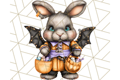 Halloween Bunny Clipart, Cute Bunnies in Costumes PNG Product Image 5