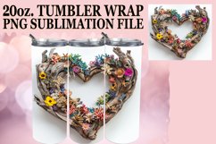 Serene Summer Breeze Tumbler Sublimation - 3D Heart Frame Product Image 1