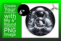 Lovely Round Design for Keychains , Astronaut Product Image 1