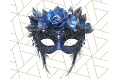 Vintage Garden Masquerade Floral Eye Mask PNG Clipart Product Image 5