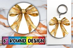 Pastel Watercolor Bow PNG Round Design for Sublimation Product Image 1