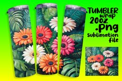 Artistic Flower Oil Art Tumbler Wrap Sublimation Product Image 1