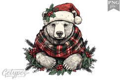 Christmas Bear Clipart Design - High Quality 300 Dpi Product Image 1