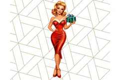 Vintage Glamorous Christmas Party Clipart PNG, Holiday Png Product Image 5