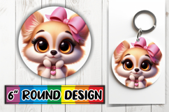 Whimsical Round Design Ornaments, 3D Dog Product Image 1