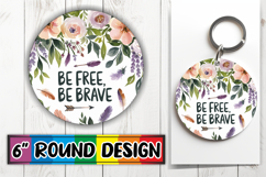 Joyful Car Coaster Round Style PNG, Flower Quote Product Image 1