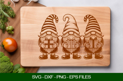 Christmas Gnomes Laser Cut File SVG for Cutting Board Product Image 1