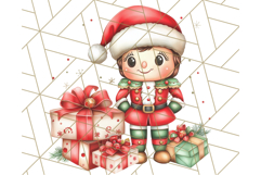 Vintage Christmas Clipart PNG, Cute Animals Holiday Elements Product Image 5