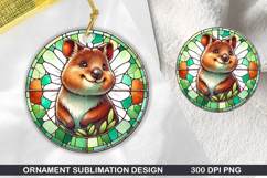 Cute Animals Round Stained Glass PNG Bundle, 30 Designs Product Image 5