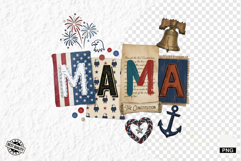 Patriotic MAMA Collage PNG Sublimation Product Image 1