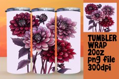 Sublimation Tumbler Wrap 20oz Watercolor Flower Design Product Image 1