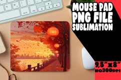 Autumn Landscape Mouse Pad Watercolor Design Product Image 1