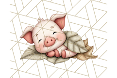 Fall Farm Animal Clipart, Autumn Barnyard PNG Illustrations Product Image 5