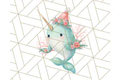 Coral and Aqua Christmas Clipart PNG, Pastel Holiday Art Product Image 5