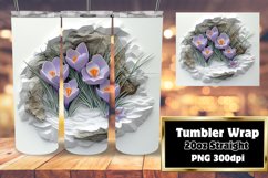 Floral Hole 3D Tumbler Wrap - Sublimation for 20oz Product Image 1