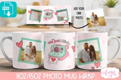 Valentines Photo Mug Wrap template, Cute Valentines mug PNG Product Image 1