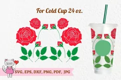 Rose svg for Full Wrap Venti Cold Cup 24 oz Product Image 2